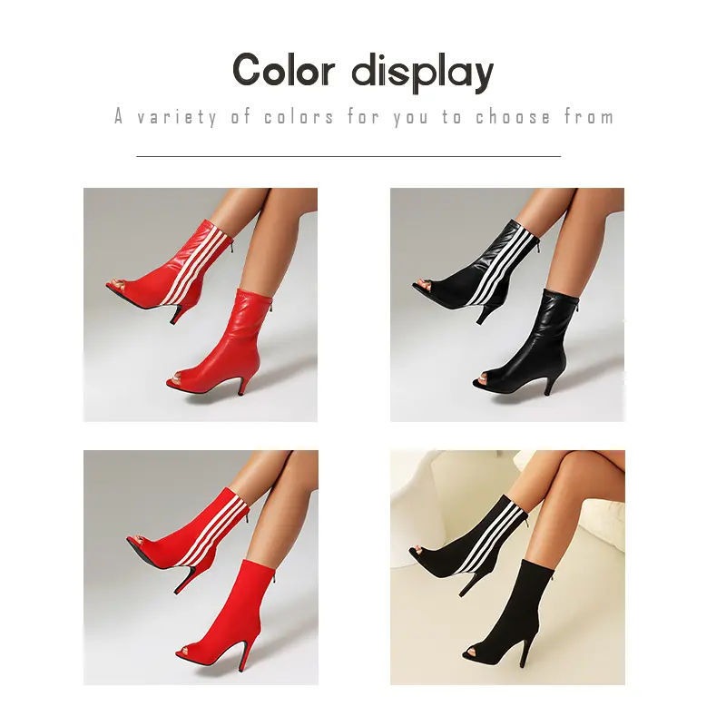 Women Over-The-Knee Shoes stilettos elastic High Heels Dance Shoes Night Club High-Heeled PU Party Shoes Knee-high boots Woman