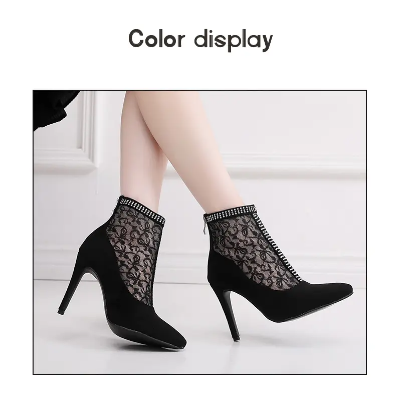 DKZSYIM New Women's Dance Boots Black Sexy Stilettos Women Latin Dance Shoes Thin Heels soft sole Ladies Ballroom Dancing Shoes
