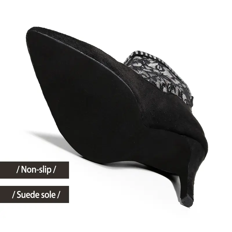 DKZSYIM New Women's Dance Boots Black Sexy Stilettos Women Latin Dance Shoes Thin Heels soft sole Ladies Ballroom Dancing Shoes