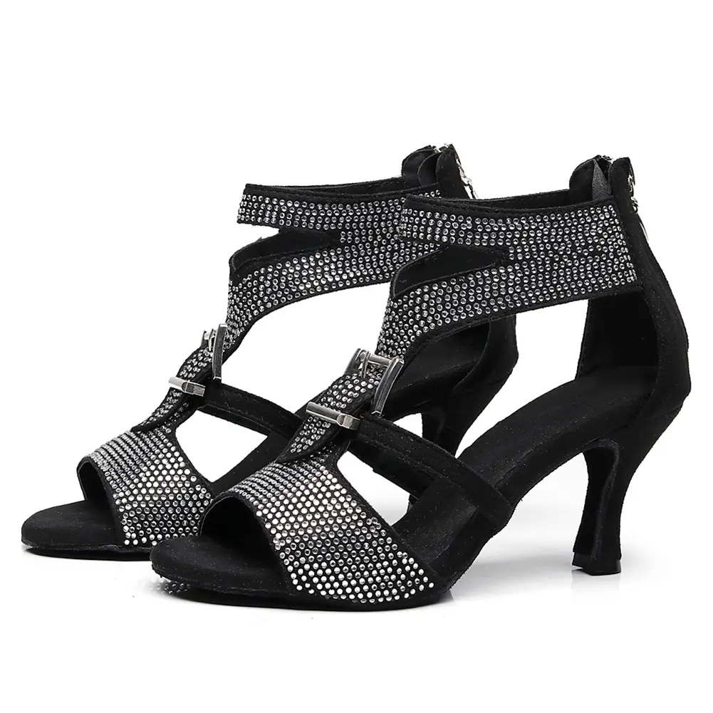 DKZSYIM Women Latin Dance shoes Ballroom High Heels Tango Shoes Salsa Sandals Women Sexy stilettos Fashion Dancing Shoes Ladies
