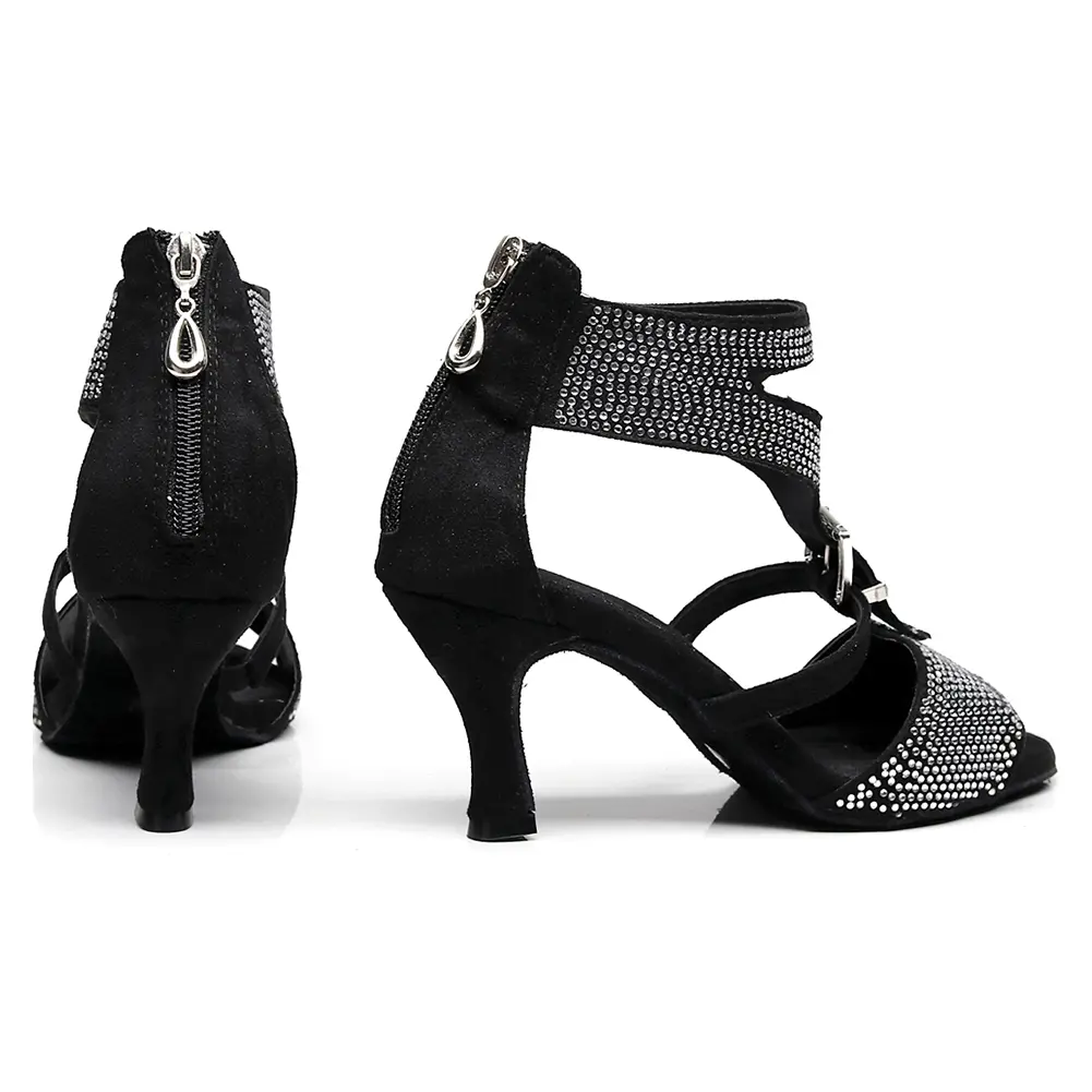 DKZSYIM Women Latin Dance shoes Ballroom High Heels Tango Shoes Salsa Sandals Women Sexy stilettos Fashion Dancing Shoes Ladies