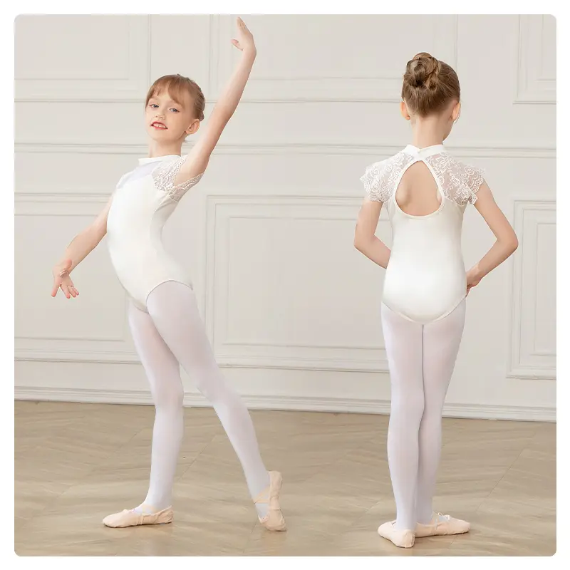 Girls Ballet Dance Leotards Skirt Cotton Sleeves Dance Leotard for Kids Children Ballet Dance Bodysuit Child Gymnastic Leotards