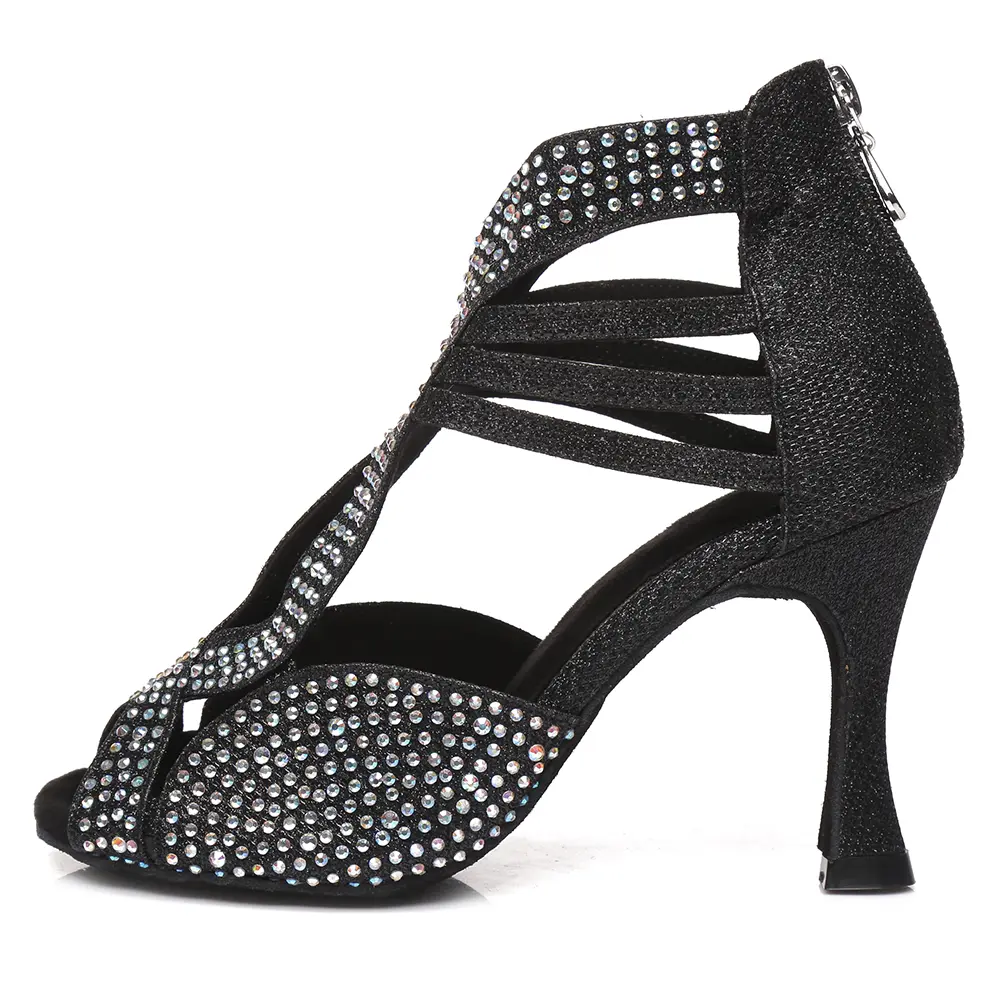 DKZSYIM Women Latin Dance Shoes Glitter Pratice Shoes Comfortable Ballroom Dancing Shoes Soft sole Dance High Heels Wholesal