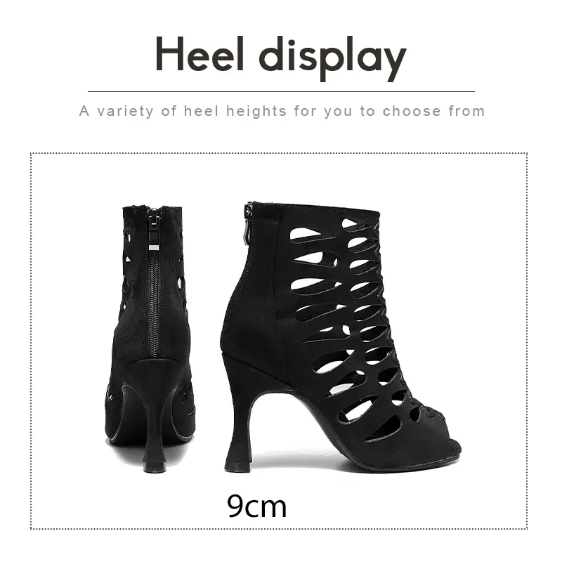 DKZSYIM New Black Sexy Dance Shoes heels Woman Latin dance shoes Girls Thin Heels Party Ballroom Dancing Shoes Spring/Autumn
