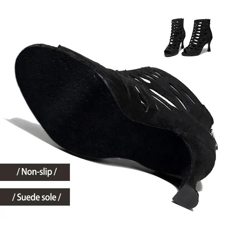 DKZSYIM New Black Sexy Dance Shoes heels Woman Latin dance shoes Girls Thin Heels Party Ballroom Dancing Shoes Spring/Autumn
