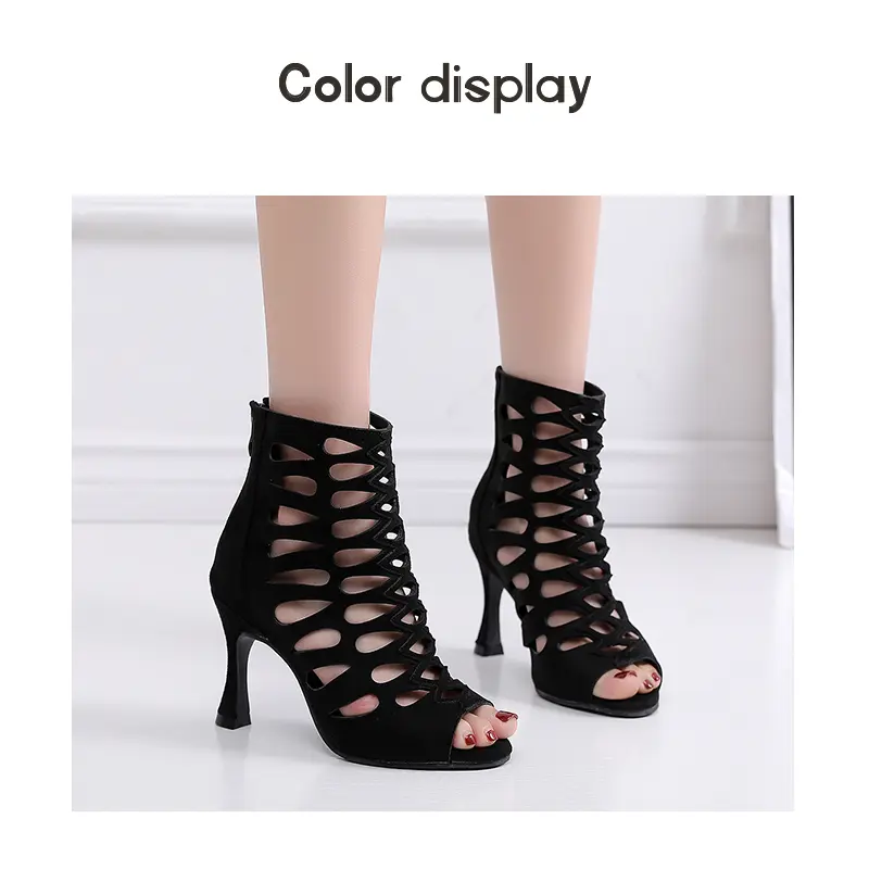 DKZSYIM New Black Sexy Dance Shoes heels Woman Latin dance shoes Girls Thin Heels Party Ballroom Dancing Shoes Spring/Autumn