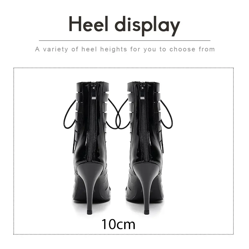 Woman Black Dance Shoes Boots Leather Sexy Stilettos Girls Latin Dance Shoes Thin Heels soft sole Ladies Ballroom Dancing Shoes
