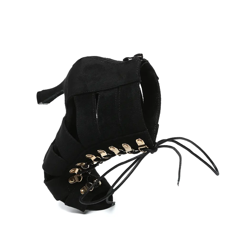 DKZSYIM Woman Dance Boots lace-up Dancing shoes Girls Ladies Black Dance High Heels Women Salsa Boots Ballroom Dance shoes