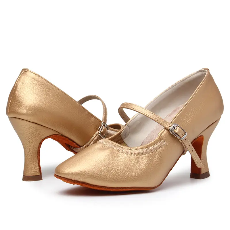 DKZSYIM Women Latin Dance Shoes Leather Ballroom Modern Dance Shoes For Girls Ladies Indoor Suede Soles Party Dance Shoes Heels5
