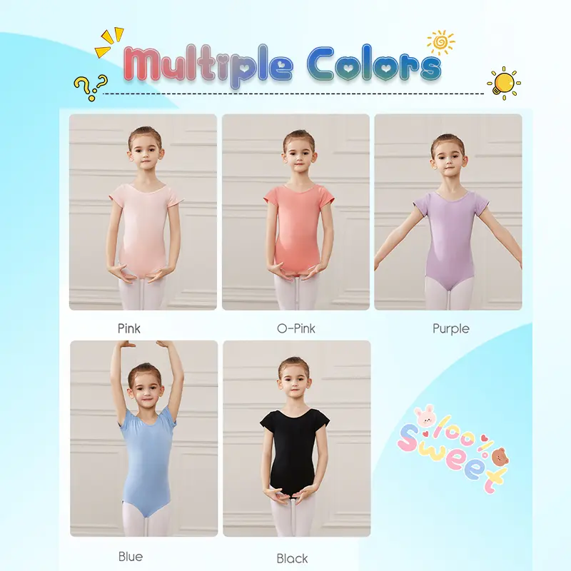 Girls Ballet Dance Leotards Cotton gymnastics Students Children Kids TuTu Dance Leotards Ballet Skating clothes Dance costumes