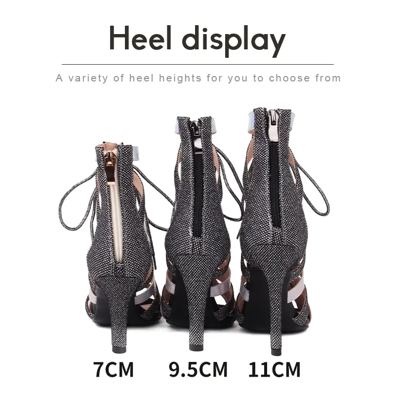 DKZSYIMWoman Latin dance shoes ladies Lace-up ankle boots party salsa sandals High Heels Girls Ballroom Shoes Sexy Stilettos