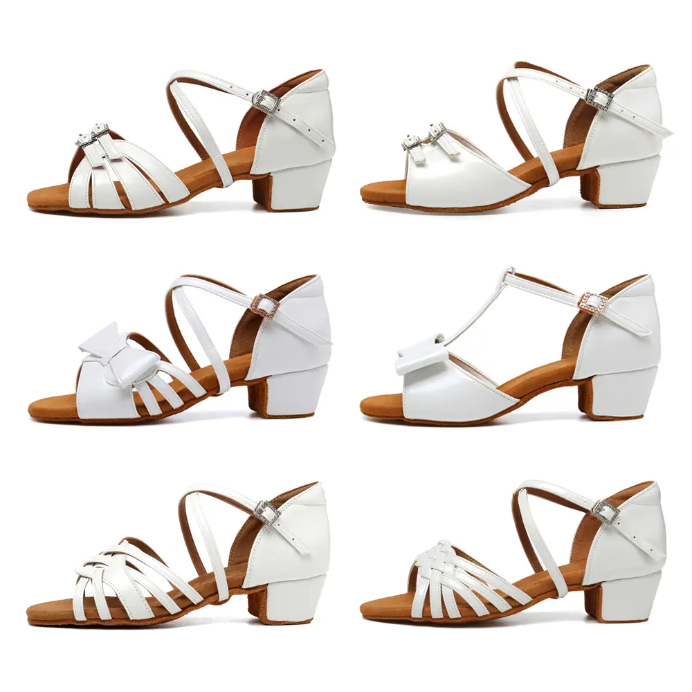 New Girls Latin Dance Shoes Ballroom Salsa Dancing Shoes Low Heels Children Tango Salsa Sandals Dance Shoes For Ladies Women