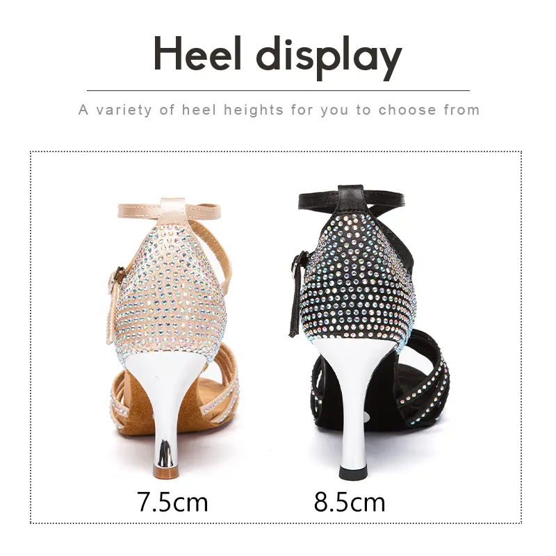 Women Latin Dance Shoes High-Heeled Party Shoes Ballroom Dance Boots hollow out sandals Performance Dance boots Tango Salsa