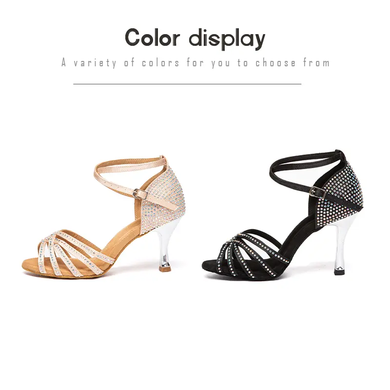 Women Latin Dance Shoes High-Heeled Party Shoes Ballroom Dance Boots hollow out sandals Performance Dance boots Tango Salsa