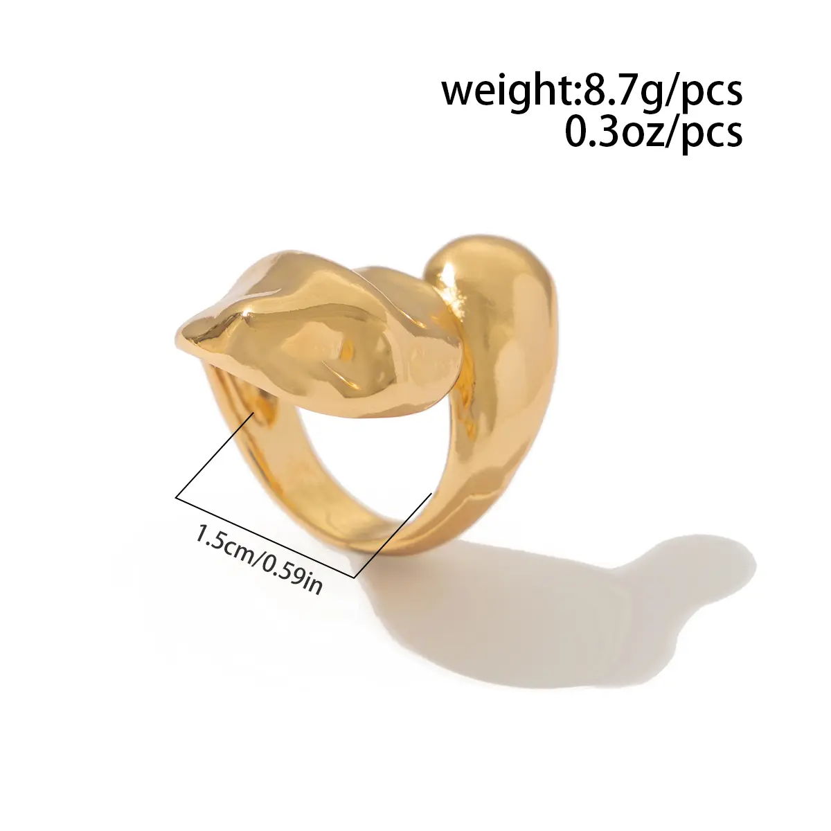 Ingemark Creative Unique Smooth Water Drop Rings for Women Punk Gold Color Geometric Adjustable Open Ring Couple Wed Jewelry New