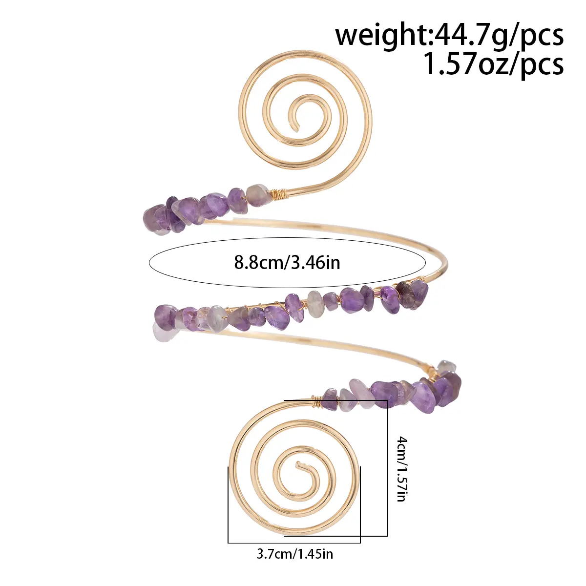 Ingemark 12 Colors Bohemian Stone Upper Armband Cuff Open Bangles for Women Tassel Long Chain Pendant Arm Body Bracelet Jewelry