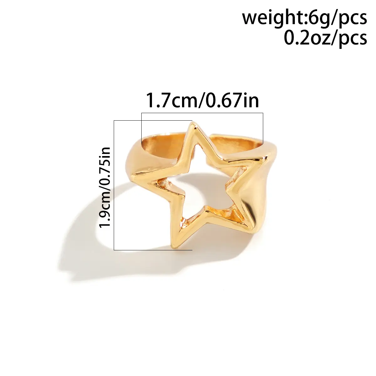 Vintage Punk Irregular Hollow Star Metal Open Rings for Women Fashion Statement Gothic Adjustable Couple Rings Y2K Wed Jewelry