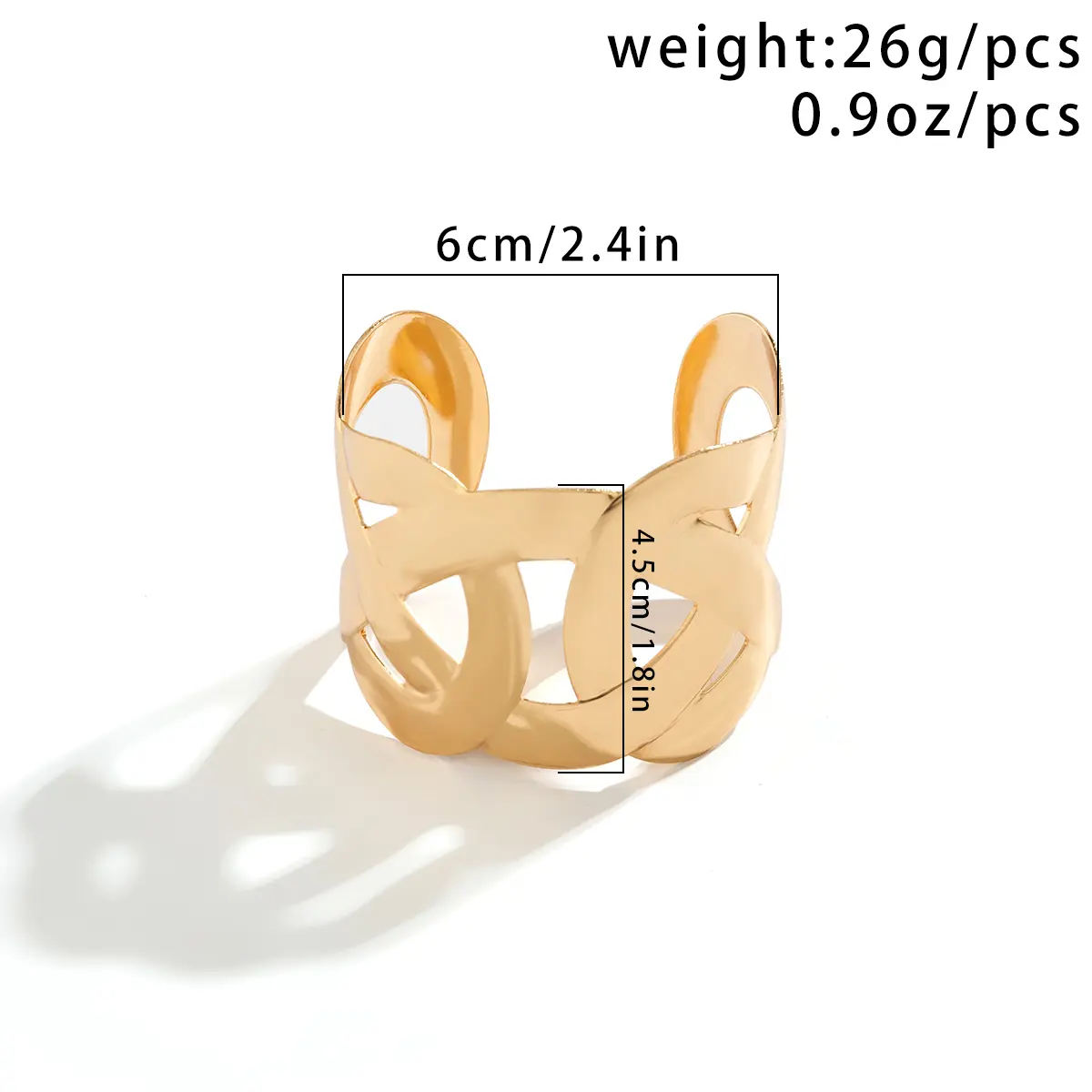 Ingemark Punk Smooth Hollow Out Metal Wide Open Cuff Bangles for Women Fashion Statement Vintage Charm Bracelets Steampunk Men