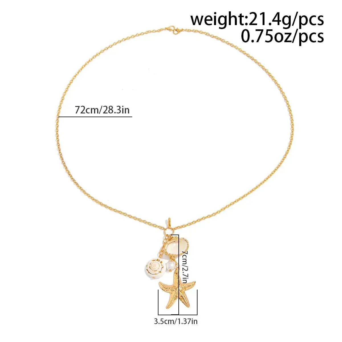 Ingemark Sexy Boho Starfish Scallop Conch Pendant Waist Chain for Women Summer Beach Bikinis Bra Chest Chain Body Jewelry Gift