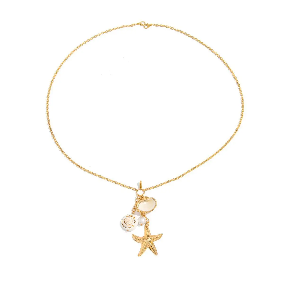 Ingemark Sexy Boho Starfish Scallop Conch Pendant Waist Chain for Women Summer Beach Bikinis Bra Chest Chain Body Jewelry Gift