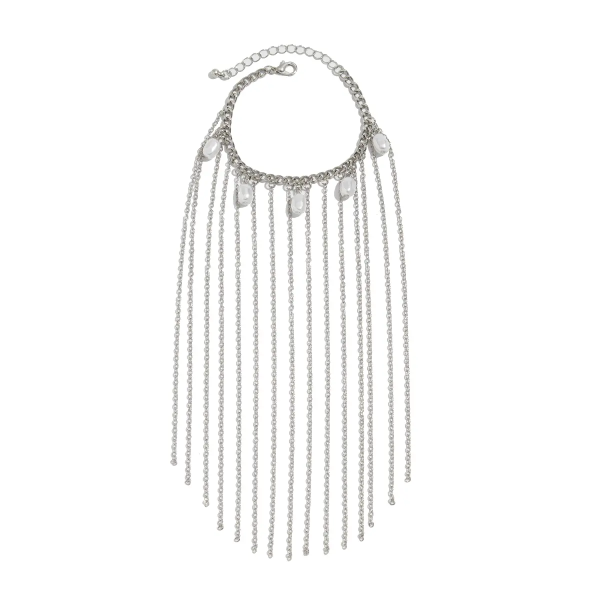 Ingemark Trendy Creative Imitation Pearls Long Tassel Hand Chain Bracelet Women Unique Temperament Metal Bracelets Charm Jewelry