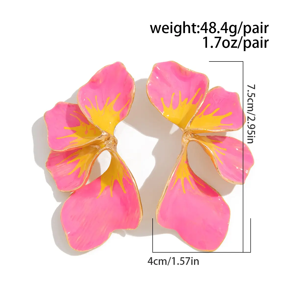 Ingemark Romantic Boho Petal Flower Stud Earrings for Women Wed Bridal 2025 New Fashion Piercing Earrings Y2K Party Jewelry Gift