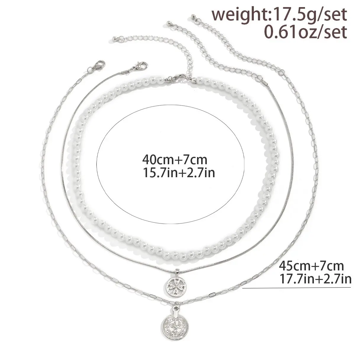 Vintage Goth Imitation-Pearl Coin Pendant Choker Necklace for Men Fashion Statement Punk Snake Chain Grunge Jewelry Steampunk
