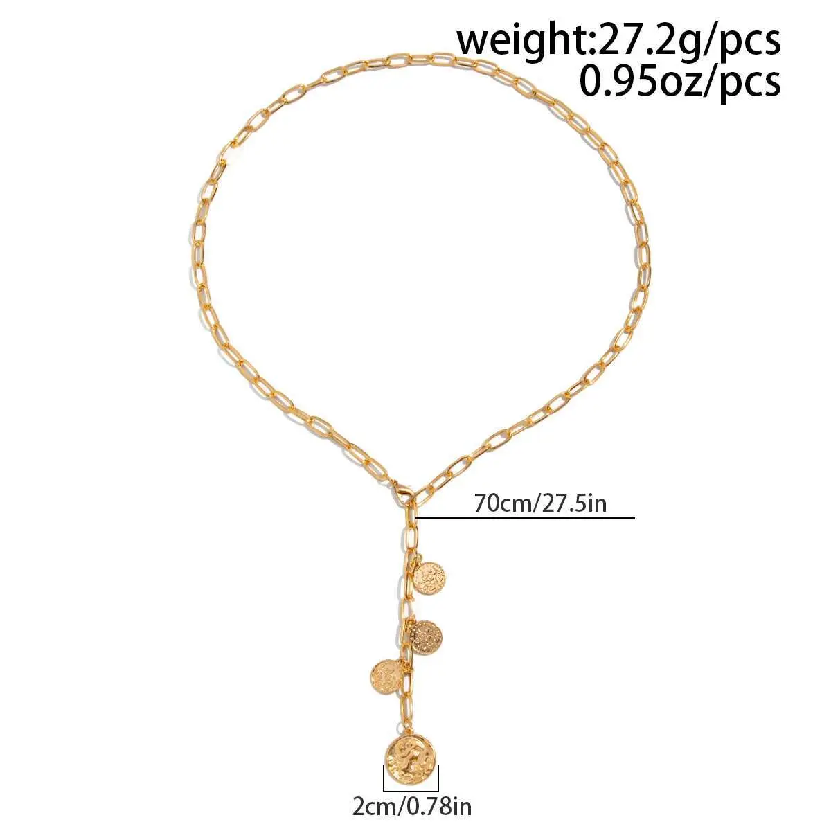Ingemark Simple Round Coin Pendant Choker Necklace for Women 2025 New Fashion Vintage Adjustable Chest Chain Party Jewelry Gift