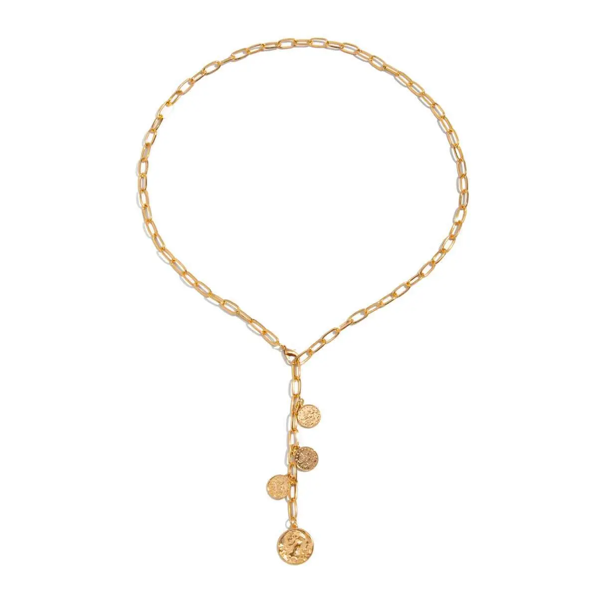 Ingemark Simple Round Coin Pendant Choker Necklace for Women 2025 New Fashion Vintage Adjustable Chest Chain Party Jewelry Gift