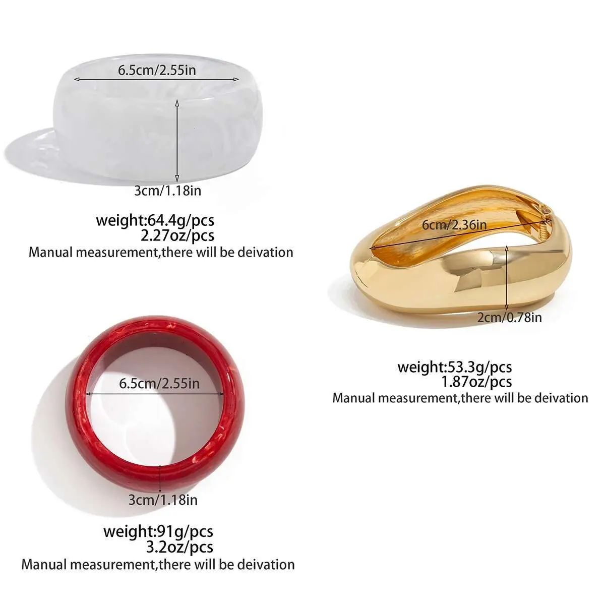 Ingemark Hip Hop Chunky Resin Acrylic Wide Bangles for Women New Trend Vintage Irregular Geometric Arm Bracelets Party Jewelry