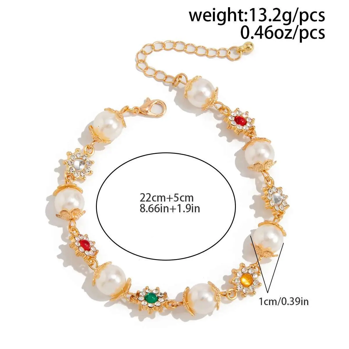 Ingemark Luxury Rhinestone Imitation Pearl Chain Bracelets for Men 2025 New Trend Punk Adjustable Charm Bangles Party Jewelry