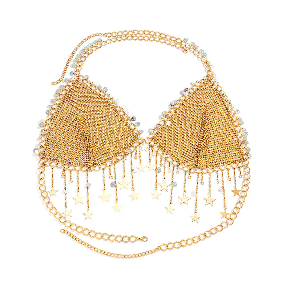 Ingemark Boho Sexy ​Lingerie Women Body Bikinis Tassel Bra Chain Summer Beach Dancewear Festival Accessories Body Jewelry New