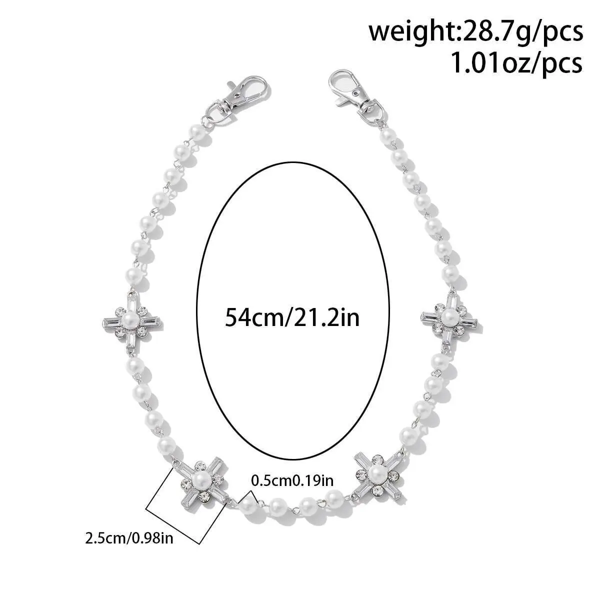 Ingemark Hip Hop Rhinestone Cross Long Keychains Wallet Belt Jeans Trousers Hipster Pants Bag Chains for Men Jewelry Trend 2025