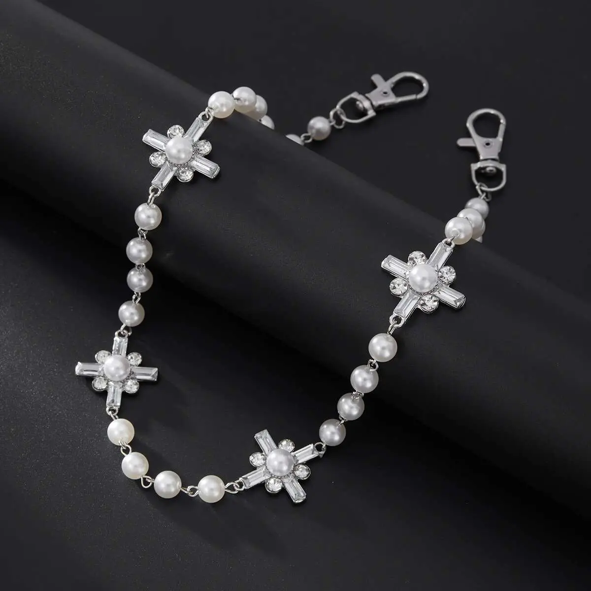 Ingemark Hip Hop Rhinestone Cross Long Keychains Wallet Belt Jeans Trousers Hipster Pants Bag Chains for Men Jewelry Trend 2025