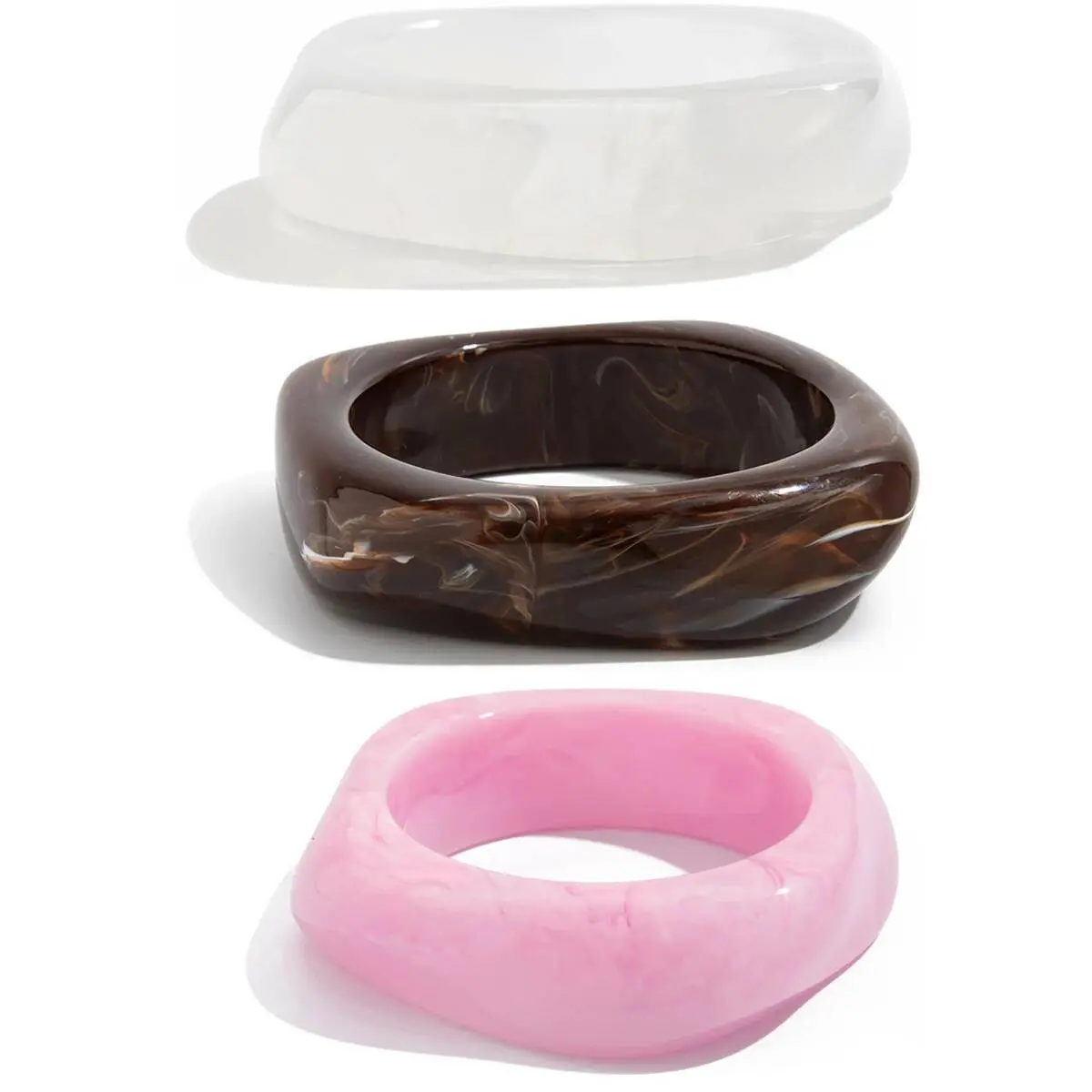 Ingemark Y2K Boho Irregular Resin Plastic Bangles for Women New Trend 2025 Goth Geometric Wide Bracelet Daily Party Hand Jewelry