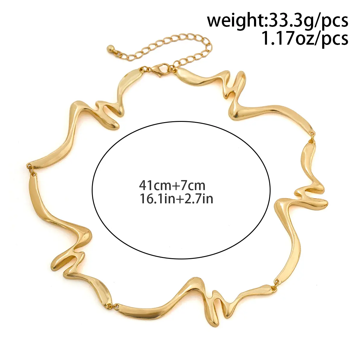 Punk Vintage Irregular Water Drop Metal Choker Necklace Women Trend 2024 Unique Adjustable Chain Grunge Jewelry Steampunk Men