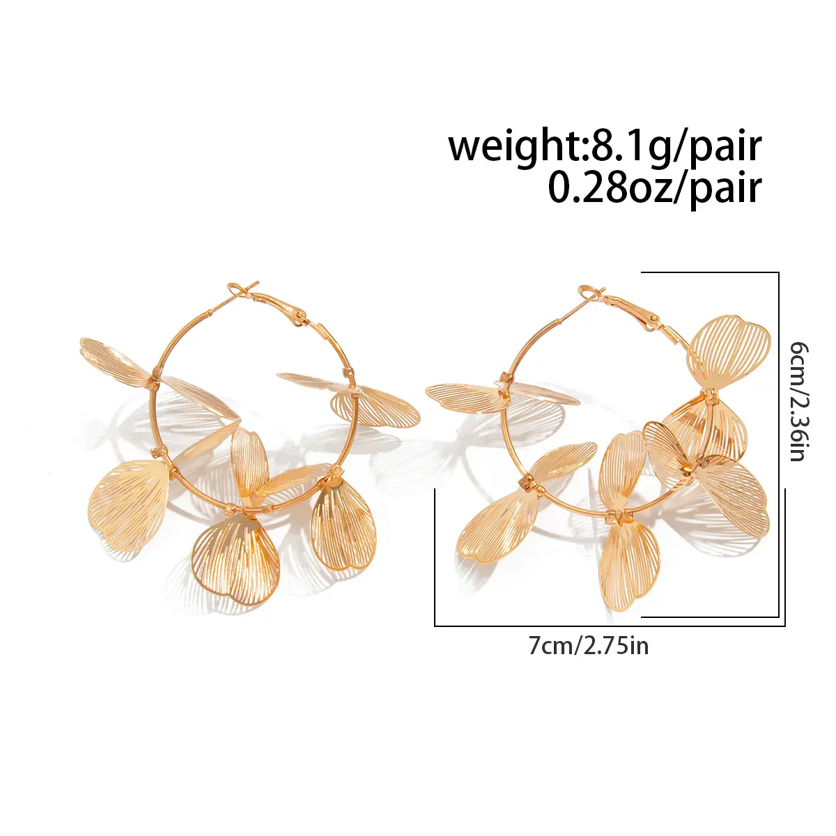 Ingemark Creative Hollow Petal Flower Hoop Earrings for Women 2025 New Fashion Boho Circle Piercing Earrings Wed Jewelry Gift
