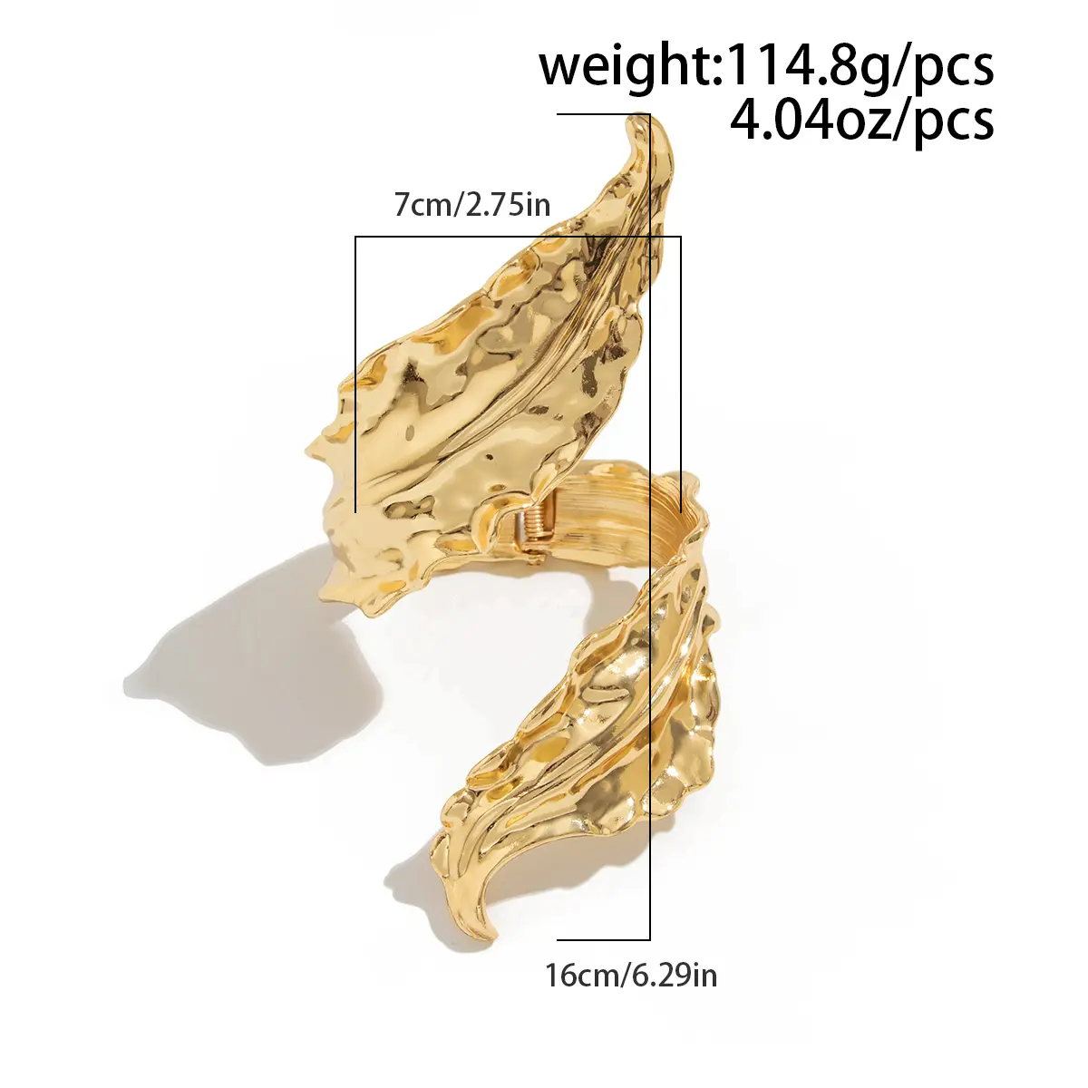 Ingemark Luxury Gold Color Metal Leaves Cuff Bangles for WomenExaggerated Punk Geometric Wrap Bangle Party Grunge Men Jewelry
