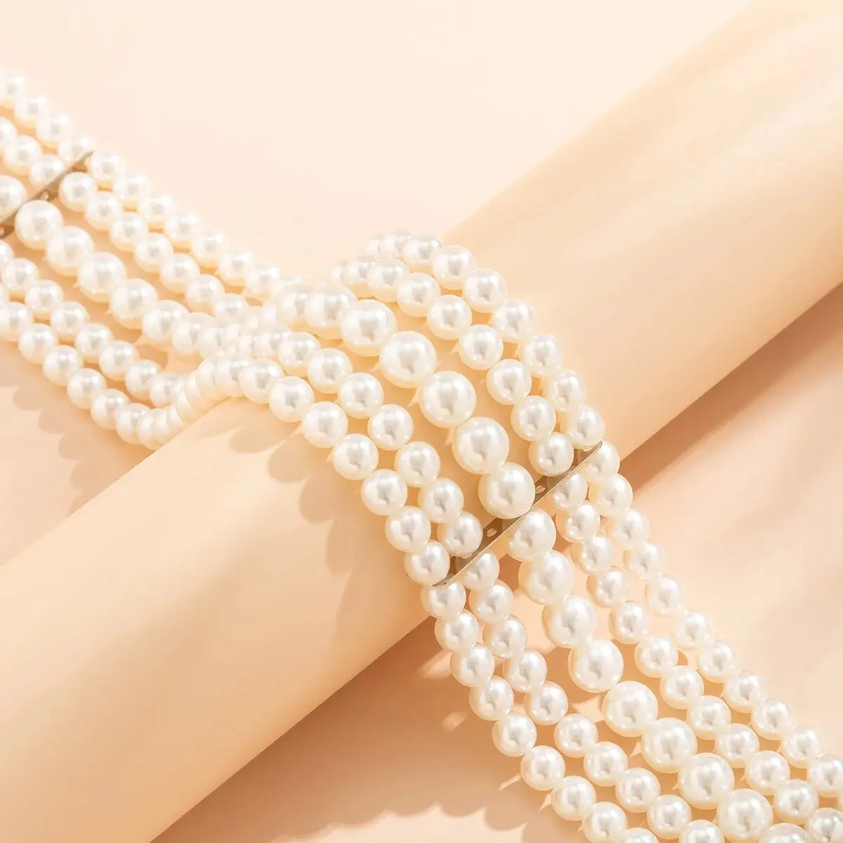 Vintage Imitation Pearl Multi-Layer Necklace Oval Beasds Choker Elegant Collar for Women's Chain Jewelry Accessories Party Gift