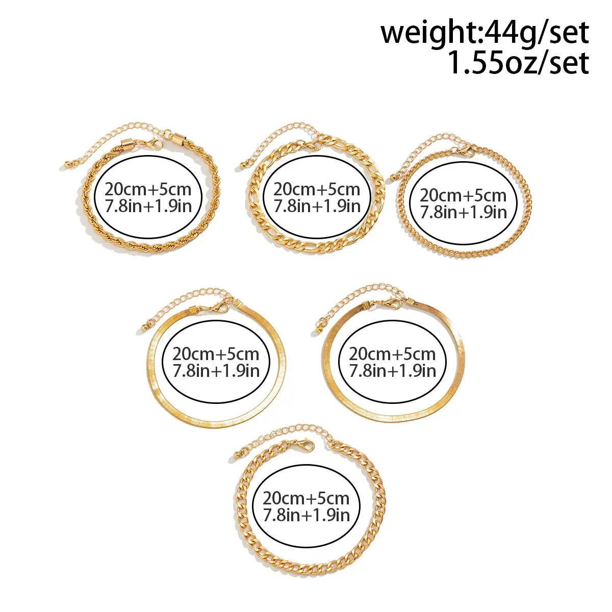 6Pcs/Set Boho Twisted Flat Snake Chain Anklet for Women Summer Beach Vintage Barefoot Ankle Bracelet On Leg Jewelry Accessories