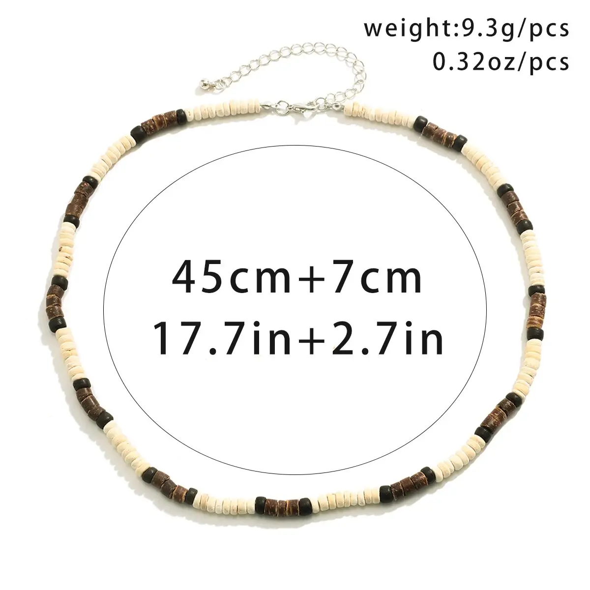 Fashion Men Summer Beach Wooden Bead Surfer Necklace Simple Geometric Tribal Ethnic Handmade Chain Steampunk Male Jewelry Gift