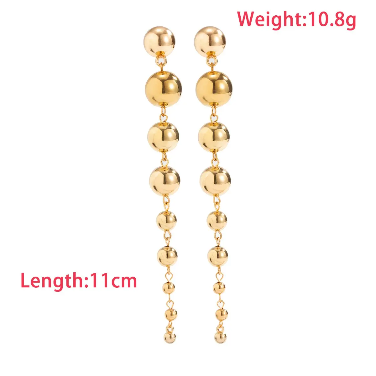 Punk Vintage Long Hanging Big Ball Pendant Drop Earrings for Women Classic Acrylic Bead Tassel Dangle Earrings Ear Jewelry Gift