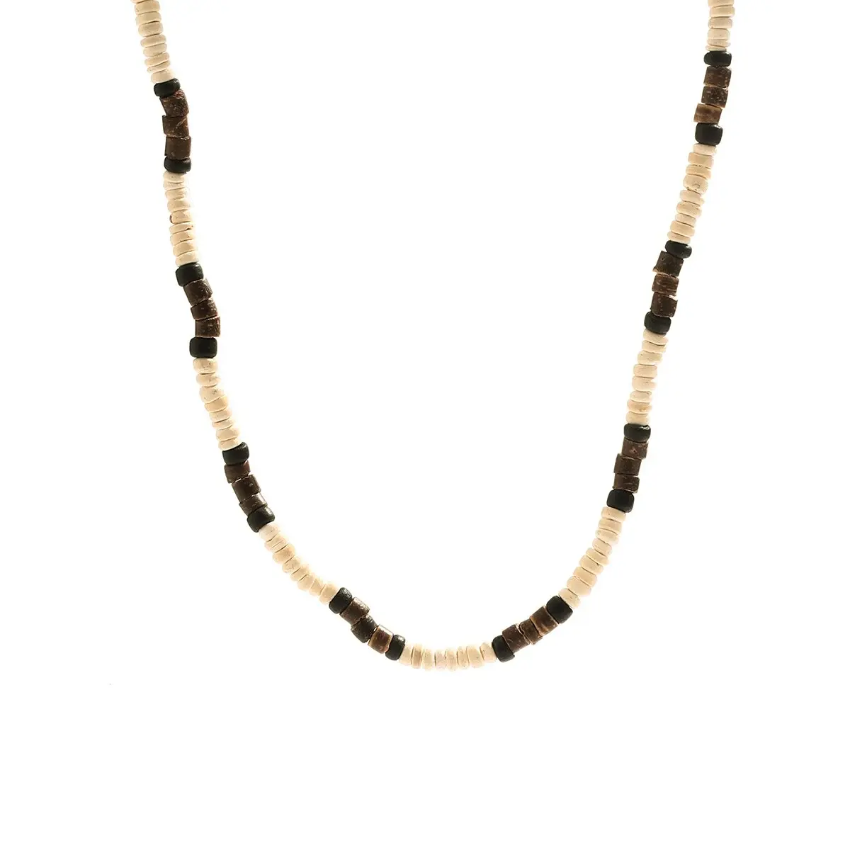 Fashion Men Summer Beach Wooden Bead Surfer Necklace Simple Geometric Tribal Ethnic Handmade Chain Steampunk Male Jewelry Gift