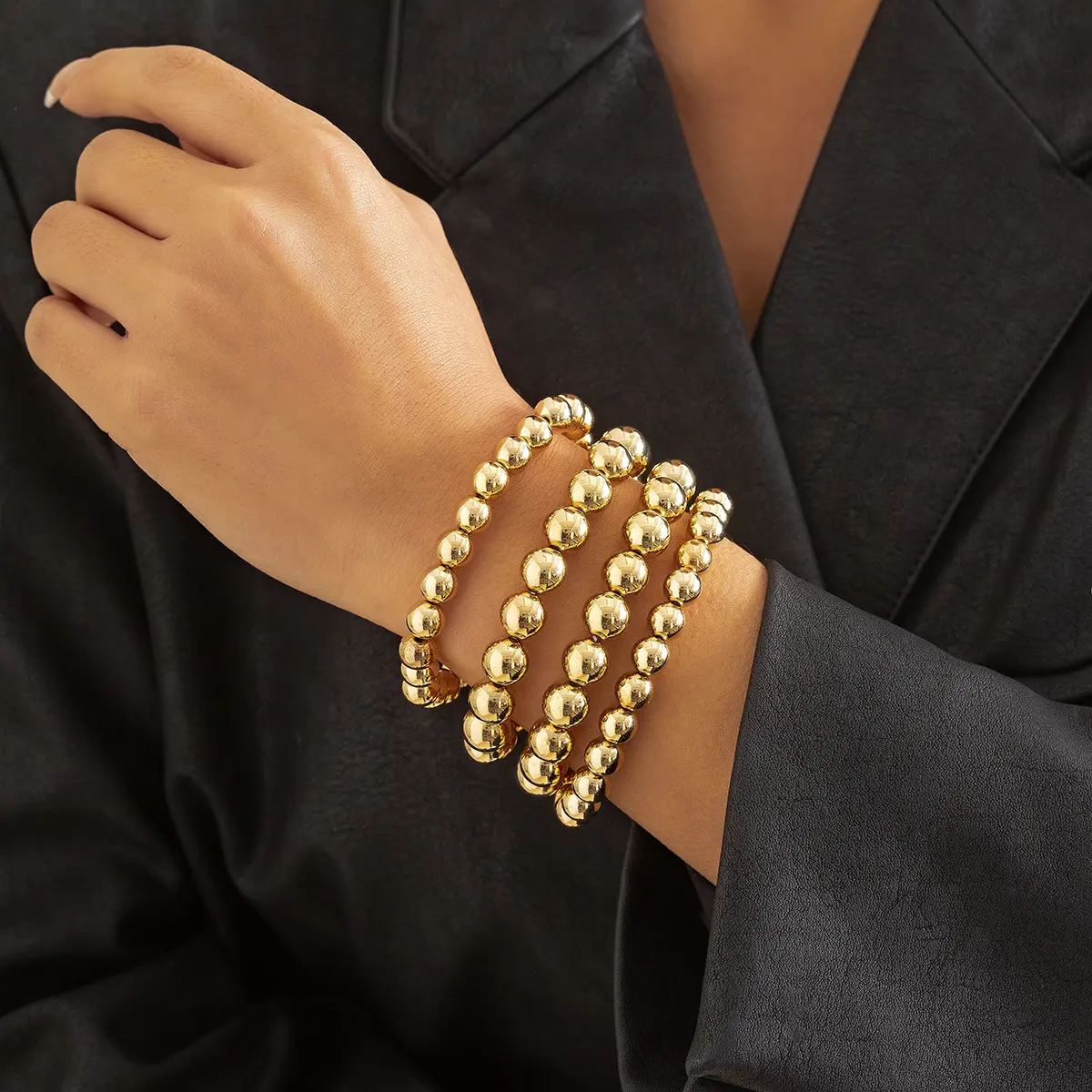 Ingemark Exaggerated Acrylic Bead Homme Bracelets on Hand for Women Men Handmade Big Ball Chain Fashion Jewelry 2022 Steampunk