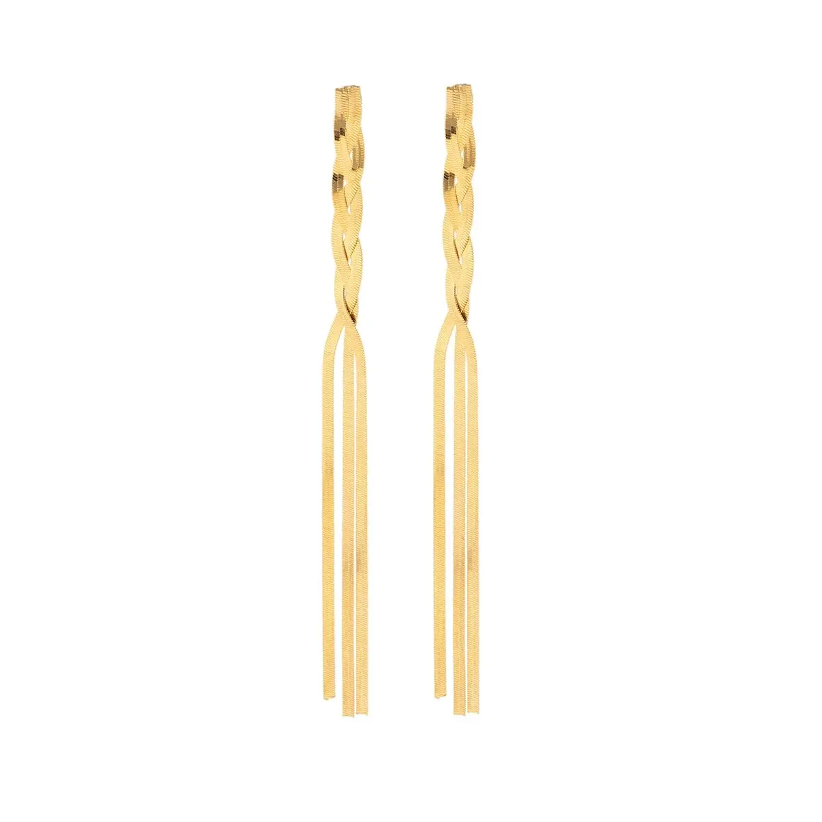 Kpop Gold Color Long Snake Chain Drop Earring for Women Wedding Vintage Dangle Earring Trendy Accessories Party Jewelry Gift