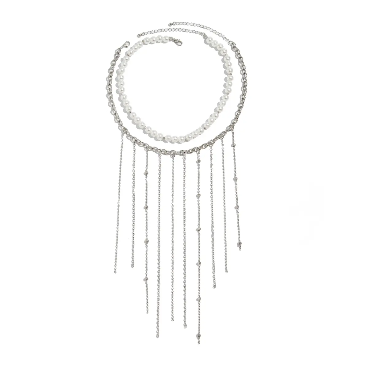 IngemarK Trendy Imitation Pearls Choker Necklace For Women Unique Creative Long Tassel Chain Pendant Necklace Jewelry Gift 2025