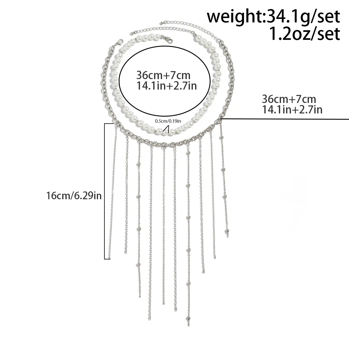 IngemarK Trendy Imitation Pearls Choker Necklace For Women Unique Creative Long Tassel Chain Pendant Necklace Jewelry Gift 2025