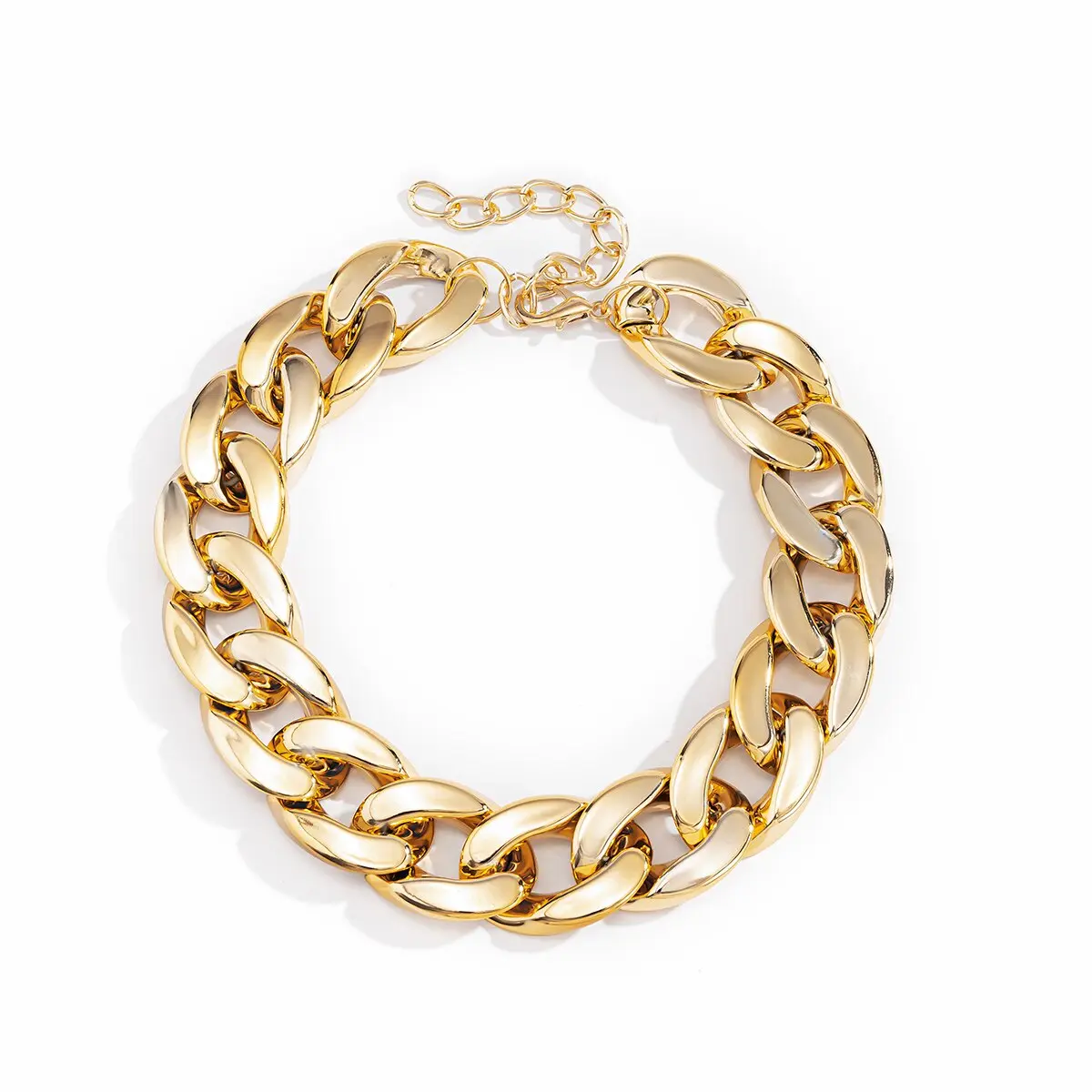 High Quality Exaggerated Plastic CCB Big Chunky Chain Necklace for Women Vintage Twisted Chunky Thick Link Jewelry Steampunk Men
