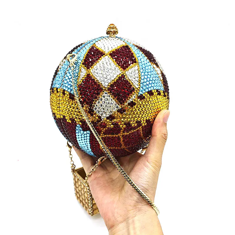 FAST SHIPPING Designer luxury bag Bridal wedding fancy purse luxury bags women hot air balloon crystal clutch bag