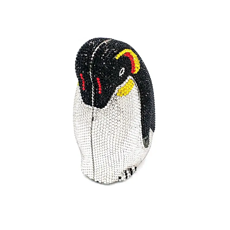 Luxury Women Crystal Clutch bag cute animal penguin Rhinestone purse bag